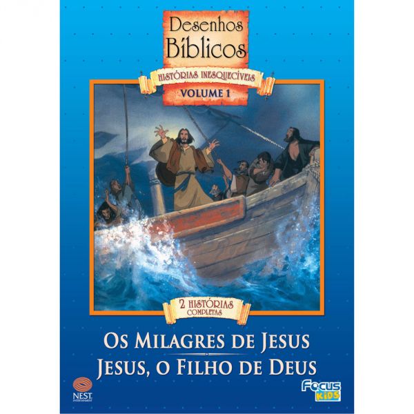 DVD - Desenhos Bíblicos: Volume 1 - Os Milagres de Jesus - J